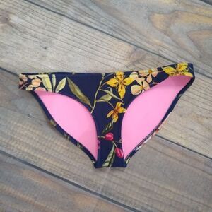 Triangl Navy blue floral bikini bottom EUC M